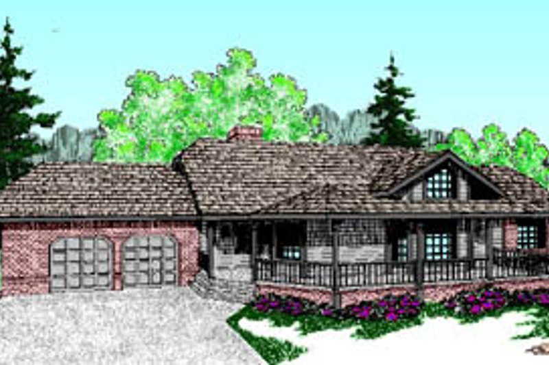 Architectural House Design - Cabin Exterior - Front Elevation Plan #60-193