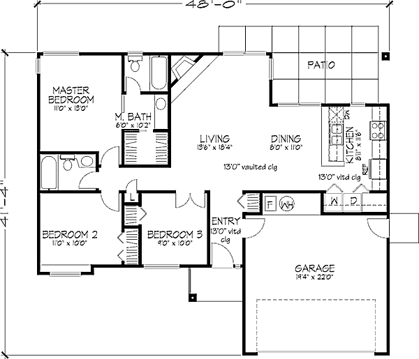 Ranch Floor Plan - Main Floor Plan #320-346