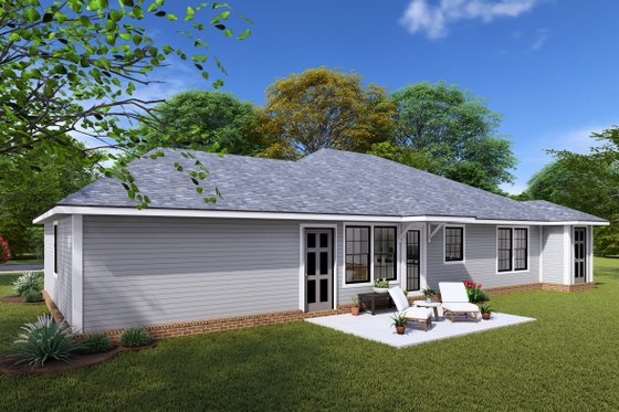 Exterior - Rear Elevation for Craftsman House Plan #20-1884 - 4 bed, 2 bath