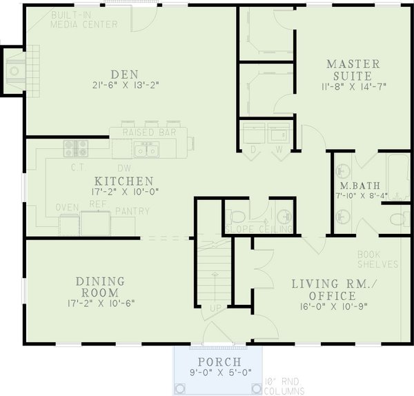 Home Plan - Colonial Floor Plan - Main Floor Plan #17-231