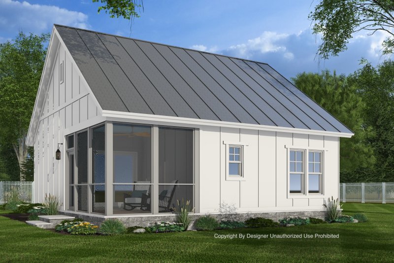House Blueprint - Exterior - Rear Elevation for Bungalow House Plan #51-1429 - 1 bed, 1 bath