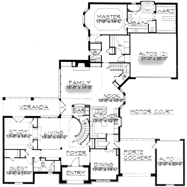 European Floor Plan - Main Floor Plan #141-140