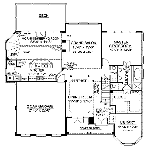 House Design - Traditional Floor Plan - Main Floor Plan #119-115