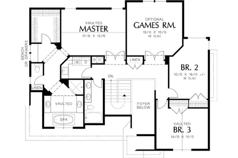 Home Plan - Floor Plan - Upper Floor for Craftsman House Plan #48-236 - 3 bed, 2.5 bath