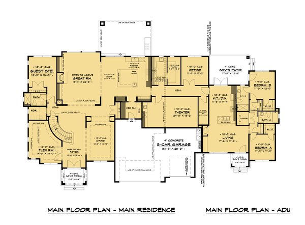 Architectural House Design - Mediterranean Floor Plan - Main Floor Plan #1066-111