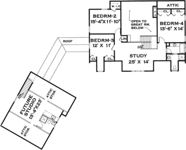 House Plan Design - Country Floor Plan - Upper Floor Plan #3-220
