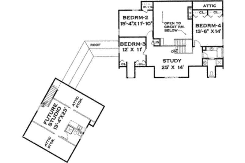 Dream House Plan - Floor Plan - Upper Floor for Farmhouse House Plan #3-220 - 4 bed, 2.5 bath