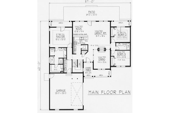 Floor Plan - Main Floor for Country House Plan #112-163 - 3 bed, 2 bath