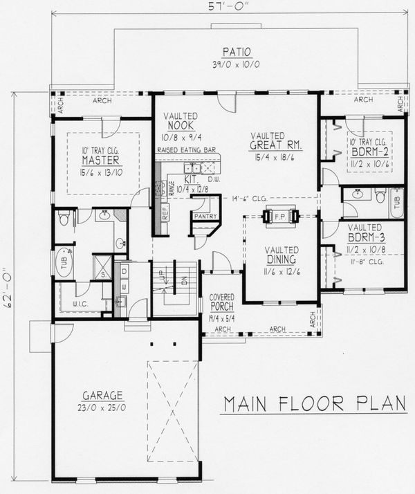 House Blueprint - Country Floor Plan - Main Floor Plan #112-163