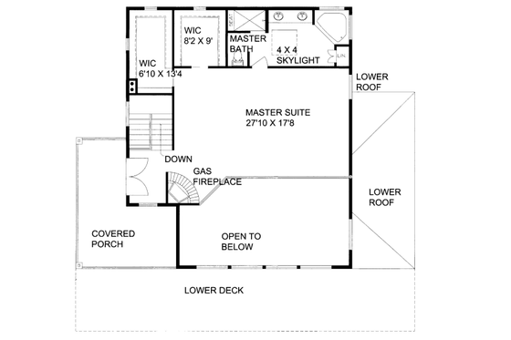 Floor Plan - Upper Floor for Contemporary House Plan #117-778 - 3 bed, 2.5 bath