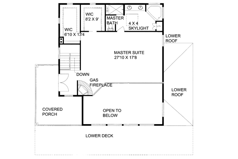 House Blueprint - Floor Plan - Upper Floor for Contemporary House Plan #117-778 - 3 bed, 2.5 bath
