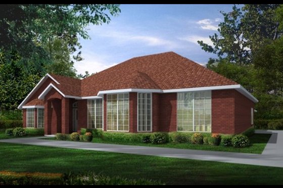 Exterior - Front Elevation 3 for Traditional House Plan #65-407 - 3 bed, 2 bath