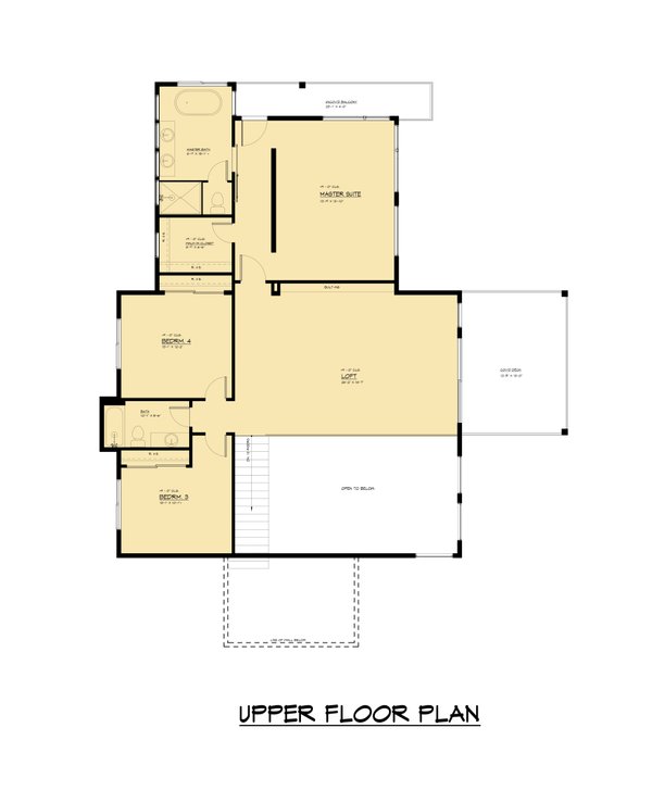 Cabin Floor Plan - Upper Floor Plan #1066-253