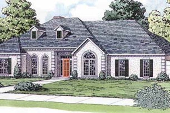 Exterior - Front Elevation for European House Plan #16-147 - 3 bed, 2 bath