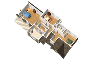 Floor Plan - Upper Floor 1 for Country House Plan #25-4672 - 3 bed, 2 bath