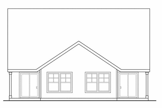 Exterior - Rear Elevation for Craftsman House Plan #124-808 - 6 bed, 4 bath