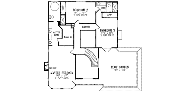 Adobe / Southwestern Floor Plan - Upper Floor Plan #1-761