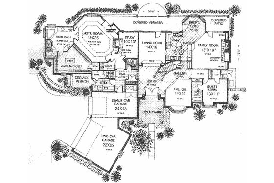 Floor Plan - Main Floor for European House Plan #310-516 - 5 bed, 4.5 bath