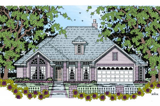 Exterior - Front Elevation for European House Plan #42-365 - 4 bed, 2 bath