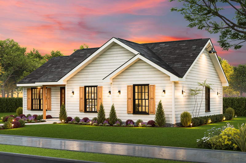 House Blueprint - Exterior - Front Elevation 3 for Traditional House Plan #54-662 - 3 bed, 2 bath