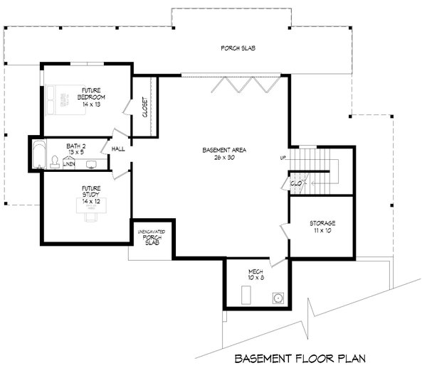 Modern Floor Plan - Lower Floor Plan #932-866