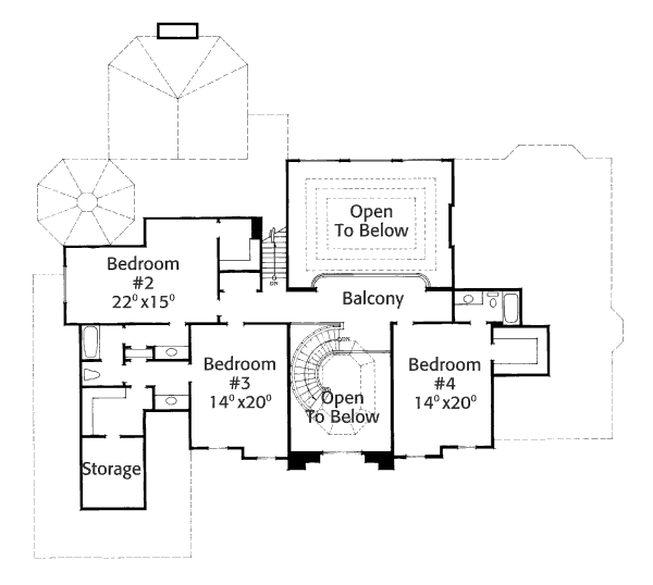 House Plan Design - European Floor Plan - Upper Floor Plan #429-9