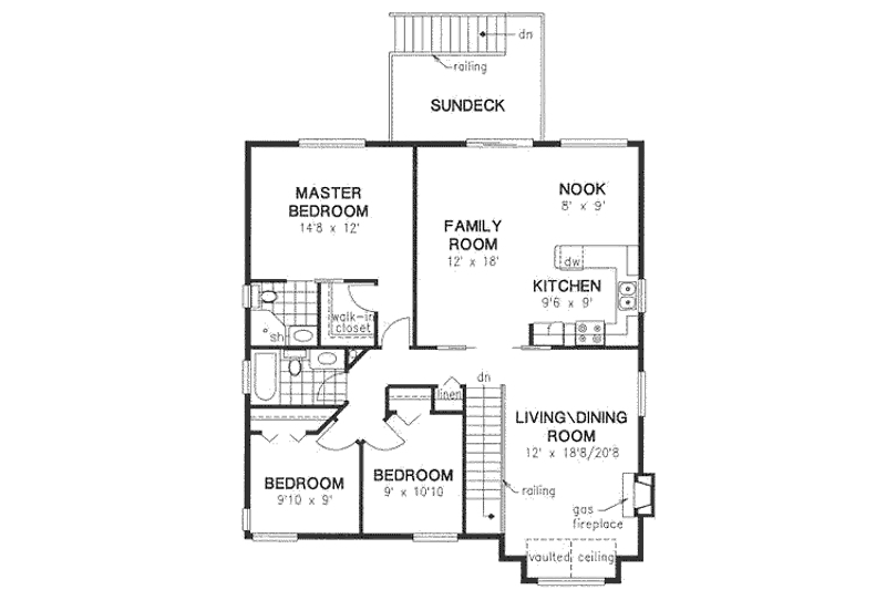 Dream House Plan - Floor Plan - Main Floor for Traditional House Plan #18-273 - 3 bed, 2 bath