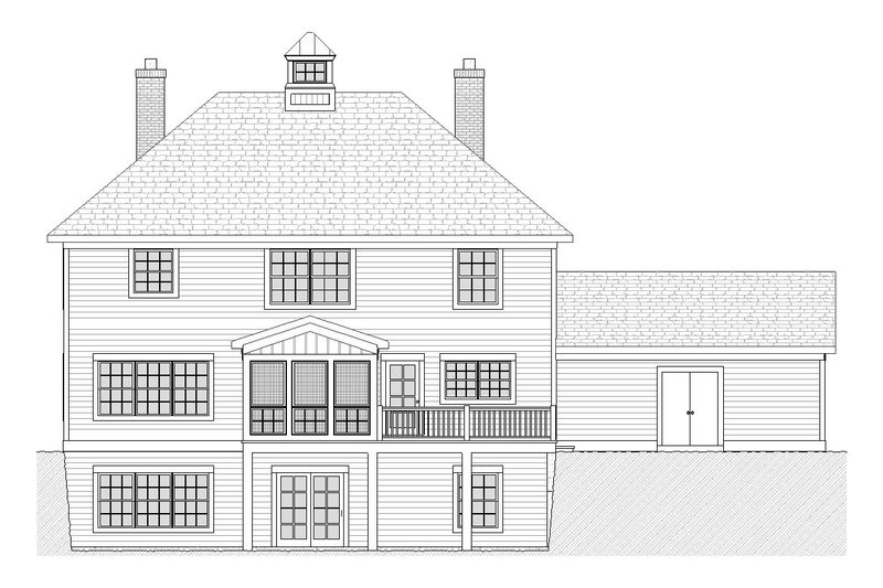 Home Plan - Exterior - Rear Elevation for Traditional House Plan #901-91 - 4 bed, 2.5 bath