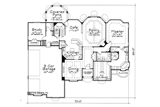 Floor Plan - Main Floor for European House Plan #20-2117 - 4 bed, 3.5 bath