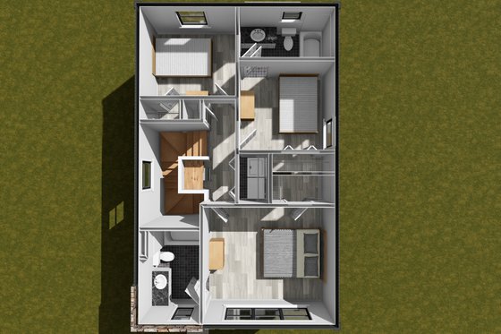 Floor Plan - Upper Floor 1 for Modern House Plan #513-2355 - 3 bed, 2.5 bath