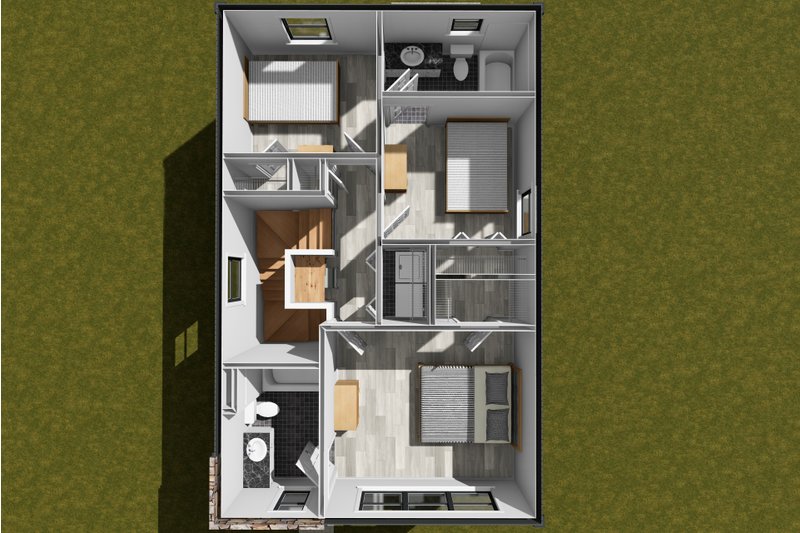 House Plan Design - Floor Plan - Upper Floor 1 for Modern House Plan #513-2355 - 3 bed, 2.5 bath