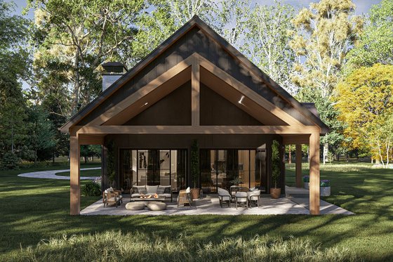 Exterior - Outdoor Living for Barndominium House Plan #455-686 - 1 bed, 1.5 bath