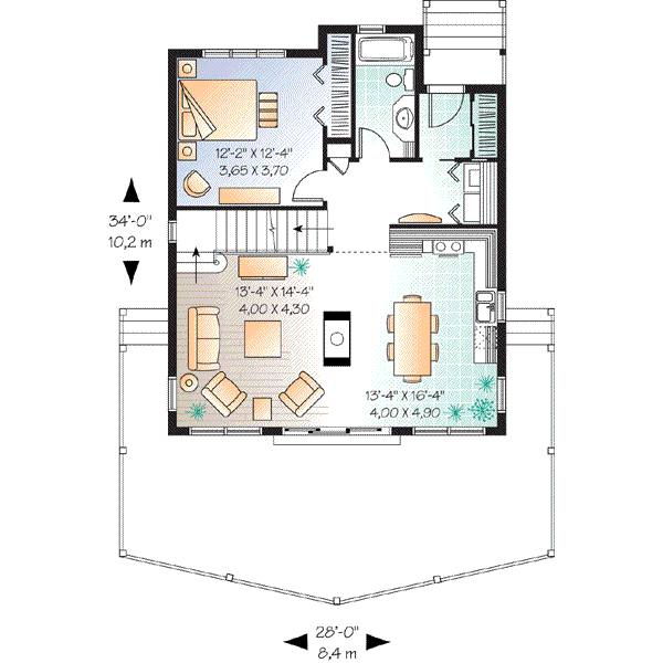 House Plan Design - Cottage Floor Plan - Main Floor Plan #23-670