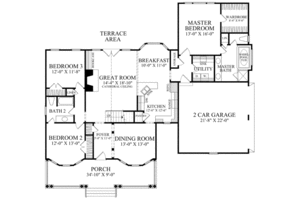 Floor Plan - Main Floor for Country House Plan #137-154 - 3 bed, 2 bath