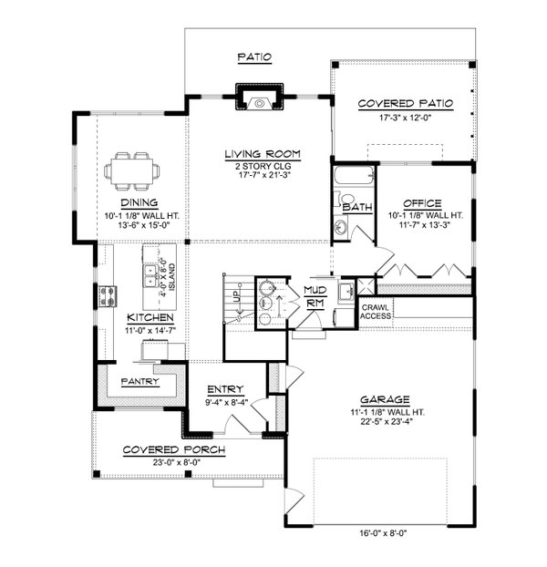 House Blueprint - Farmhouse Floor Plan - Main Floor Plan #1064-380