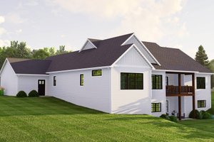 Exterior - Rear Elevation for Country House Plan #1064-235 - 4 bed, 2.5 bath