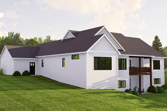 Exterior - Rear Elevation for Country House Plan #1064-235 - 4 bed, 2.5 bath