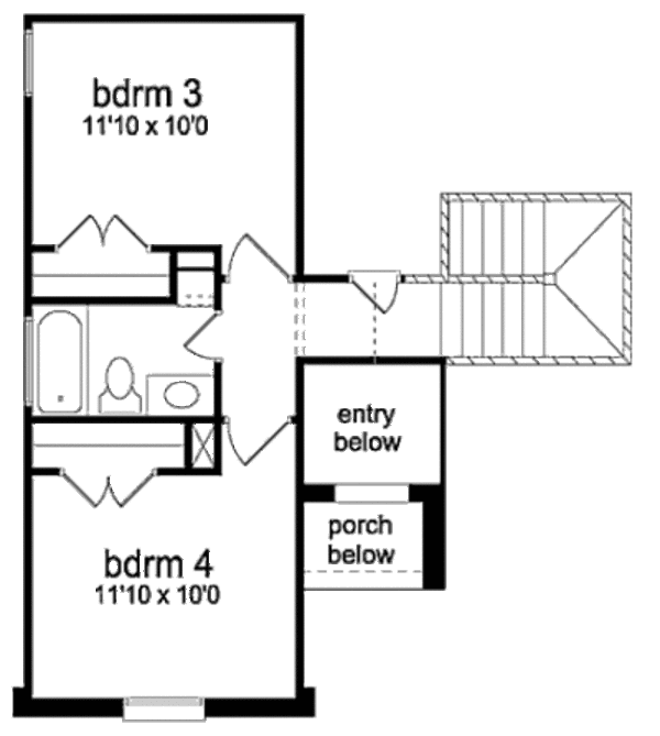 Home Plan - Traditional Floor Plan - Upper Floor Plan #84-456