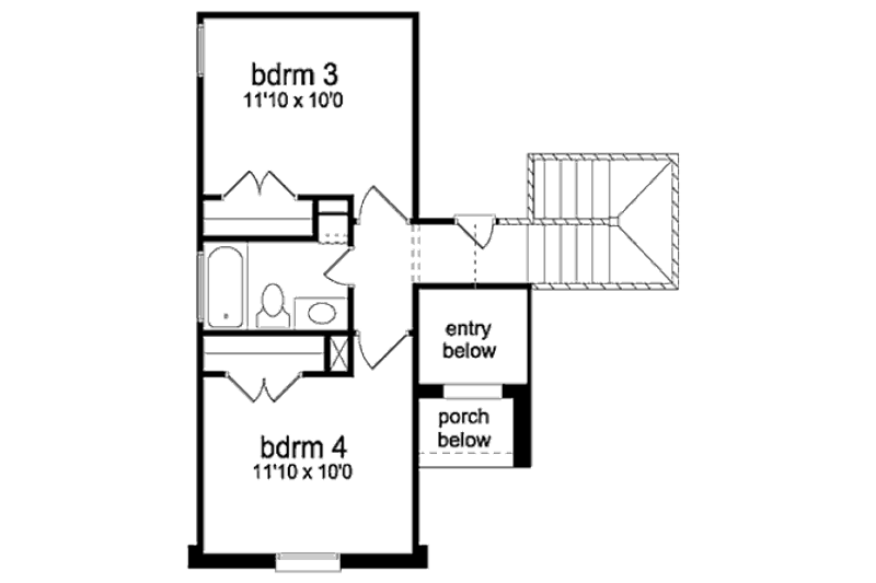 Home Plan - Floor Plan - Upper Floor for Traditional House Plan #84-456 - 4 bed, 2.5 bath