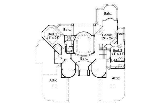 European Floor Plan - Upper Floor Plan #411-485