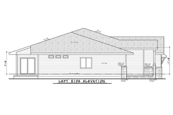 Exterior - Other Elevation for Ranch House Plan #20-2508 - 2 bed, 3 bath