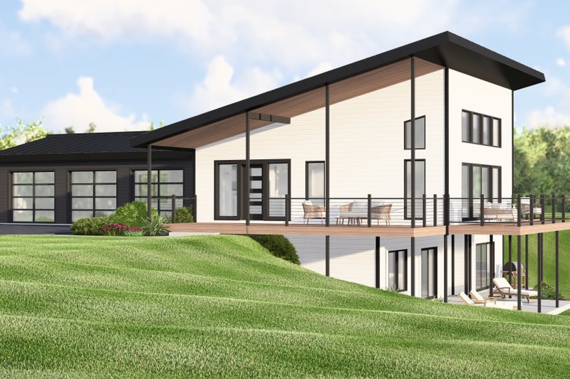 House Blueprint - Contemporary Exterior - Front Elevation Plan #1064-448