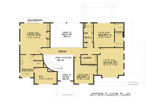 Floor Plan - Upper Floor for Prairie House Plan #1066-94 - 5 bed, 4.5 bath
