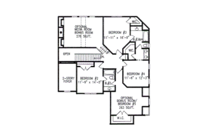 Floor Plan - Upper Floor for Traditional House Plan #54-113 - 4 bed, 3.5 bath