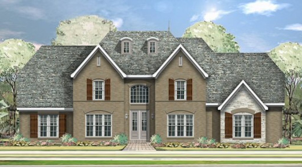 Exterior - Front Elevation 2 for European House Plan #424-263 - 4 bed, 3 bath