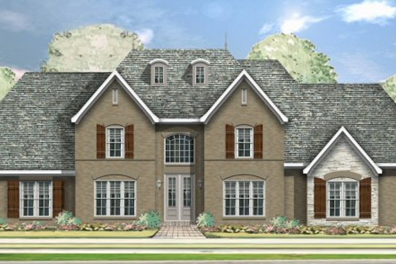 Exterior - Front Elevation 2 for European House Plan #424-263 - 4 bed, 3 bath