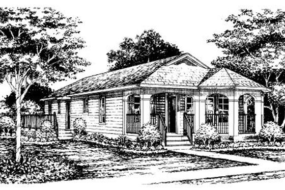 Exterior - Front Elevation for Modern House Plan #141-299 - 3 bed, 2 bath