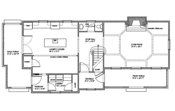 Colonial Floor Plan - Main Floor Plan #477-6