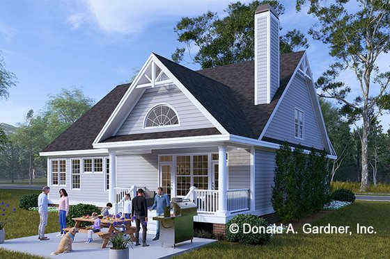 Exterior - Rear Elevation 1 for Craftsman House Plan #929-814 - 3 bed, 2.5 bath