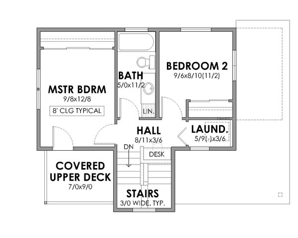 Farmhouse Floor Plan - Upper Floor Plan #1105-2